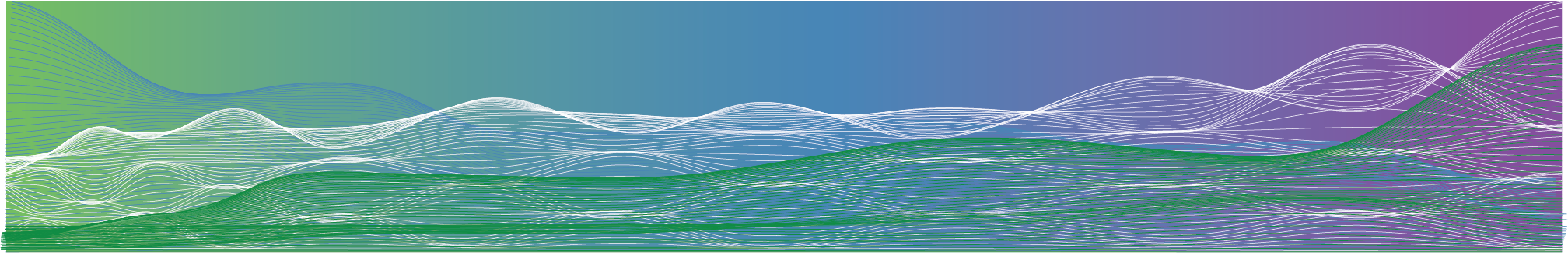 Alternating colors of three dimensional waves.
